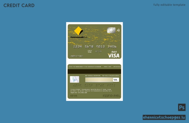 Beispielvorschau der Commonwealth Bank Visa-Karte aus Australien